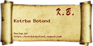 Kotrba Botond névjegykártya